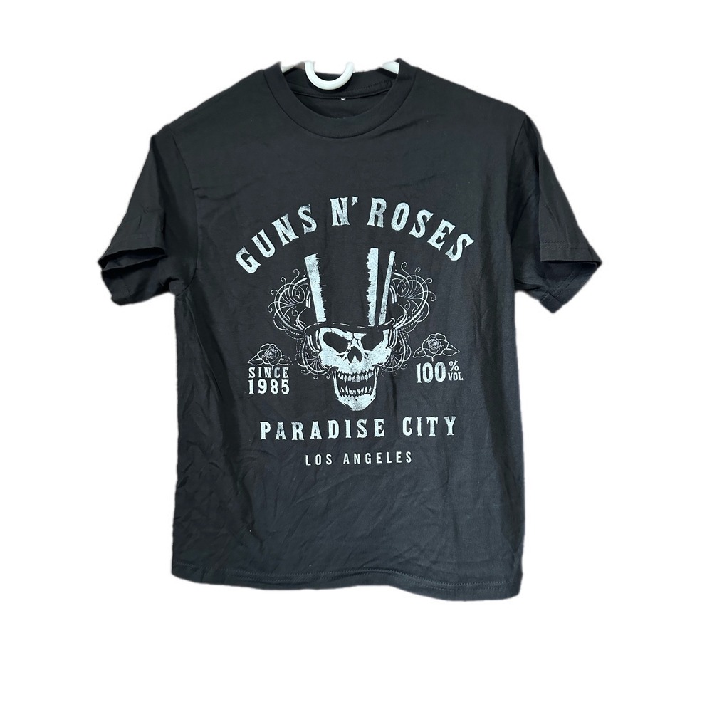 Guns‎ N Roses Paradise City Graphic Tee Black Short Sleeve Skull Top Size S